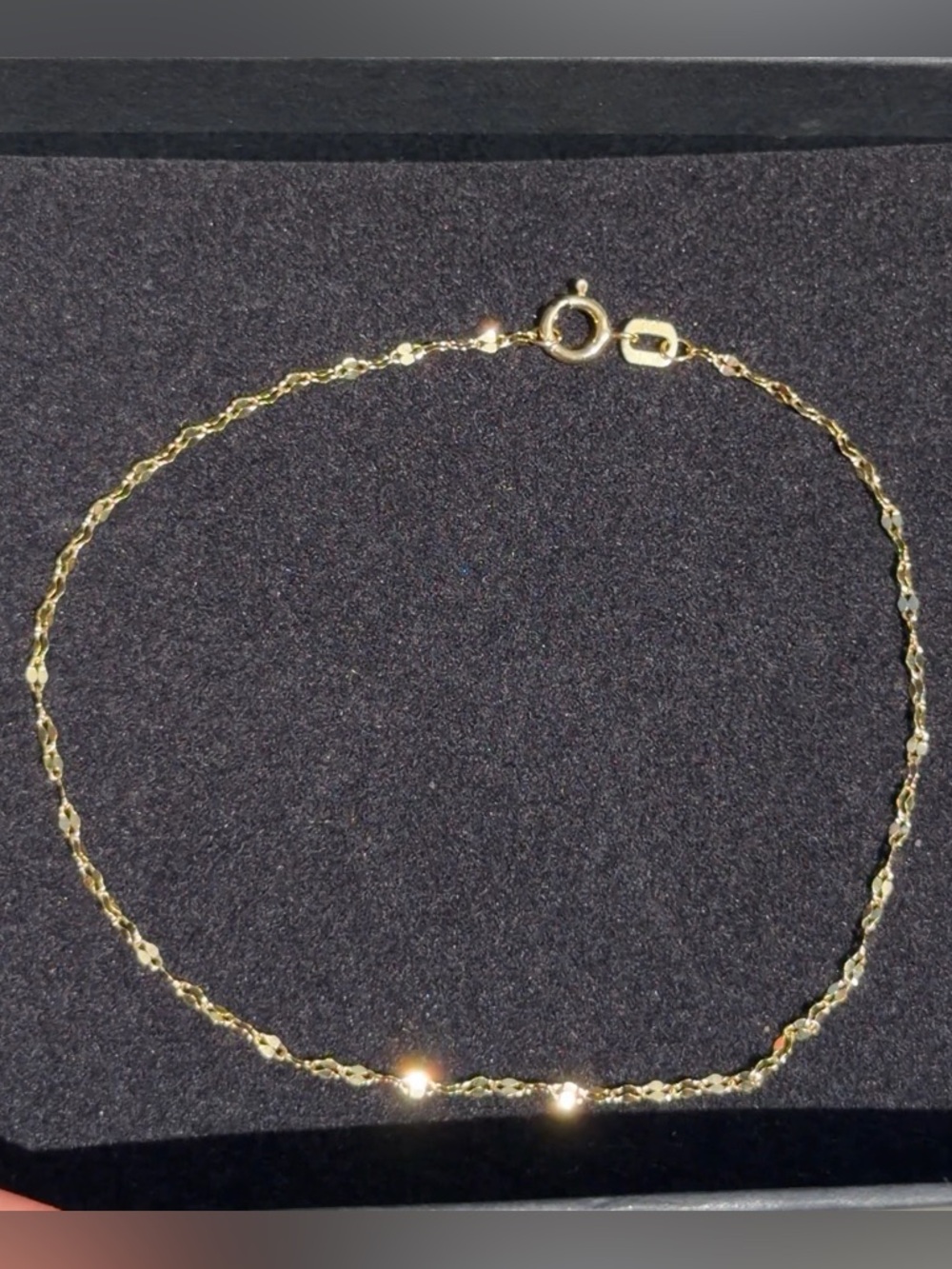 10K Solid Gold Bracelet 7 inch ” 1.3mm Diamond Cut Chain Yellow Gold